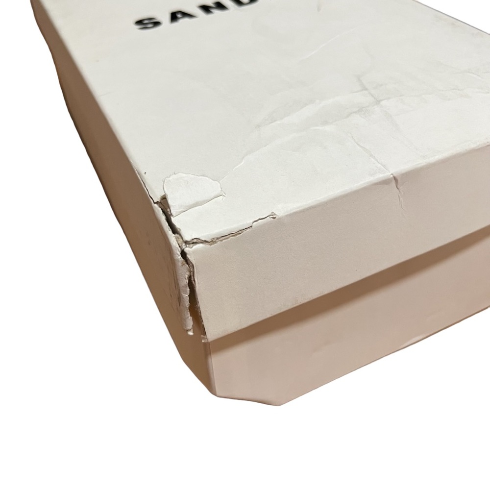 NIB NEW Sandro Faye Argent Snakeskin Embossed Leather Strappy Sandals - Picture 12 of 13